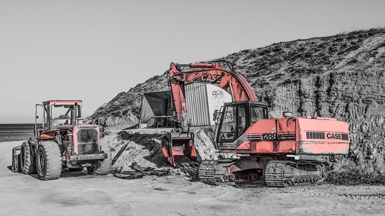 Excavator grading a building site near Coeur d'Alene, ID